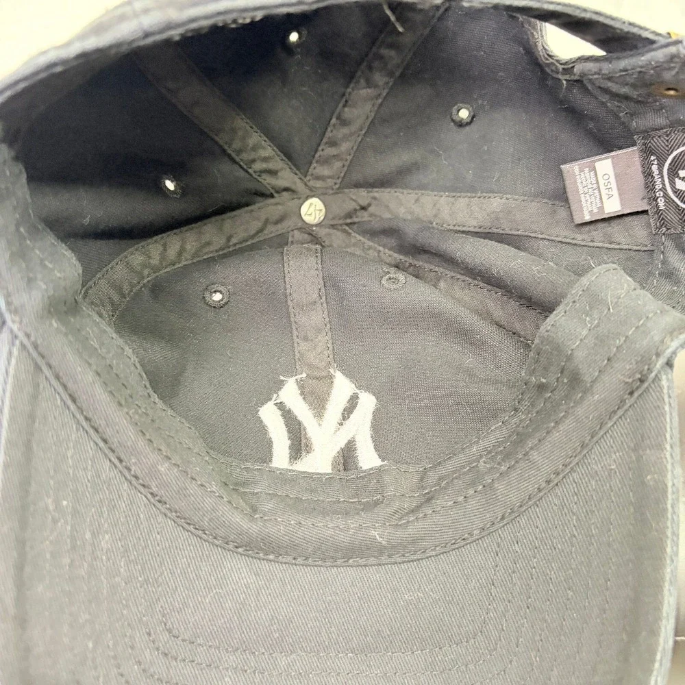 47 Brand New York Yankees Hat MLB Mens OSFA Black Adjustable Strapback Cap